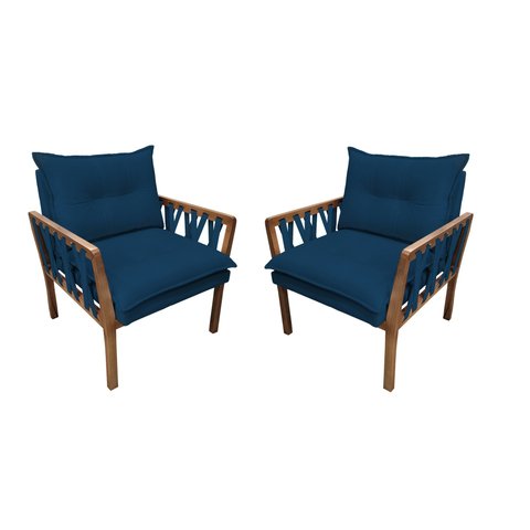 KIT 2 POLTRONAS DECORATIVA LUXO SAFIRA DORA BELA Califónia 129