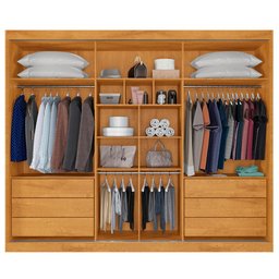 Guarda Roupa Bragança 3 Portas Espelhada 100% Mdf Peroba Off White - Móveis Europa - 5