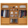 Guarda Roupa Bragança 3 Portas Espelhada 100% Mdf Peroba Off White - Móveis Europa - 5