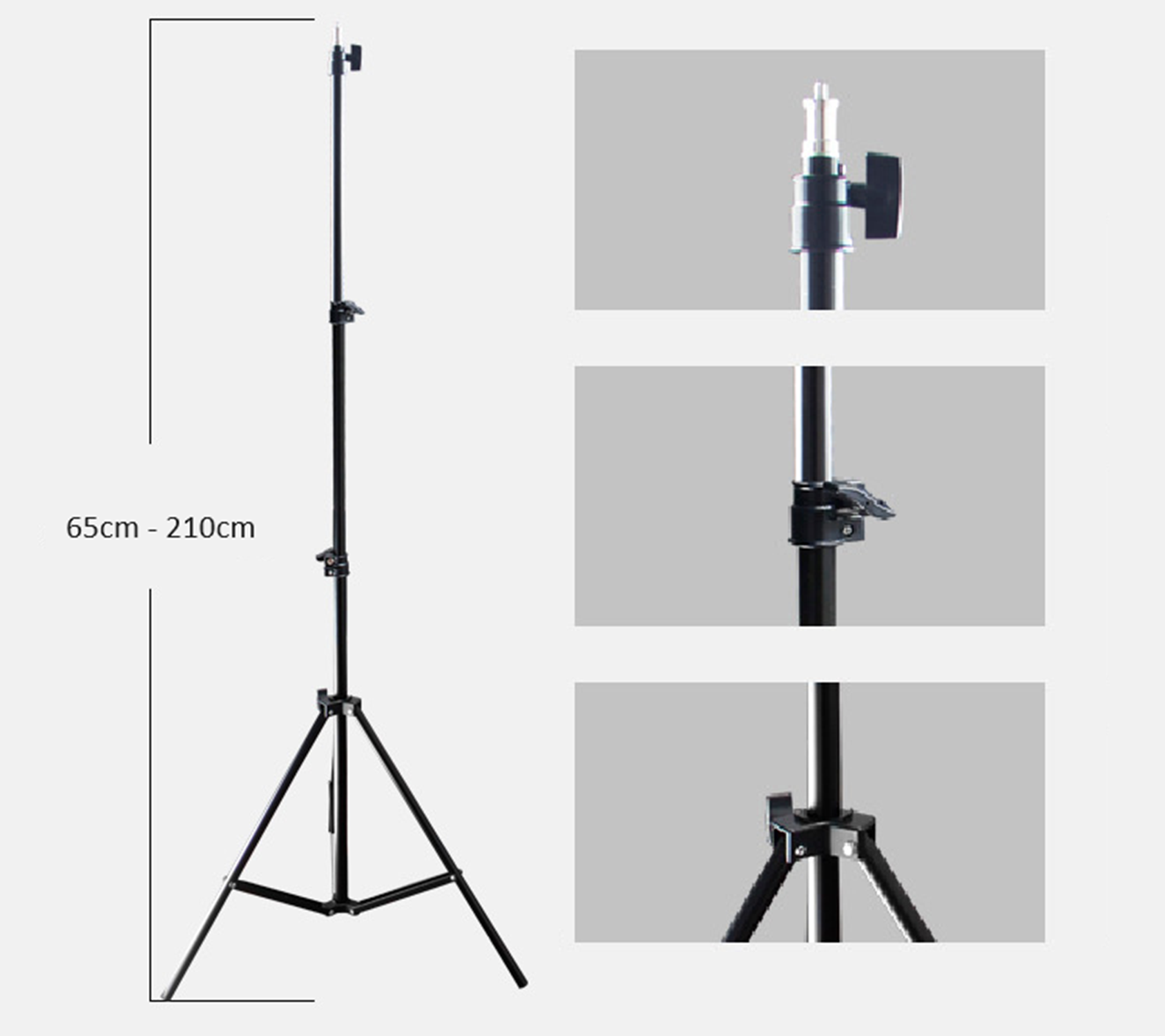 Tripé 2,1m em Liga de Alumíno P/ Estudio Softbox Iluminação - 5