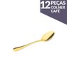 Kit com 12 Colheres de Café Elite Glamour Dourado Gourmet Mix - 1