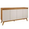 Balcão Buffet 4 Portas C/ Pés Retro Filipe Viero Mel/off White - 8