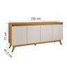 Balcão Buffet 4 Portas C/ Pés Retro Filipe Viero Mel/off White - 4
