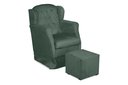 Ver imagem 1 de Puff e Poltrona Amamentação Balanço Quarto Baby Suede Verde - Incasa Decor