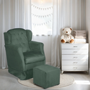 Ver imagem 2 de Puff e Poltrona Amamentação Balanço Quarto Baby Suede Verde - Incasa Decor