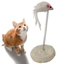 Arranhador Gato Pet Ratinho Mola Guizo Felino Brinquedo Interativo Lazer Diversao Entretenimento Ani - 2