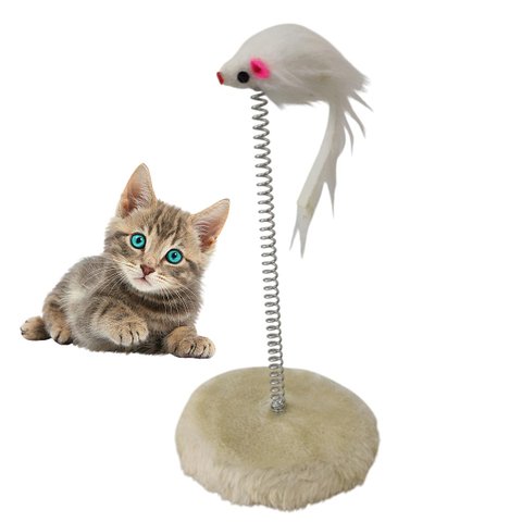 Arranhador Gato Pet Ratinho Mola Guizo Felino Brinquedo Interativo Lazer Diversao Entretenimento Ani