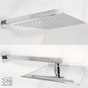 Ver imagem 6 de Chuveiro Gas Ducha Inox 20x20 Inox Quadrado Braço 40 Cm Gás