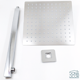 Chuveiro Gas Ducha Inox 20x20 Inox Quadrado Braço 40 Cm Gás - 8
