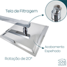 Chuveiro Gas Ducha Inox 20x20 Inox Quadrado Braço 40 Cm Gás - 5