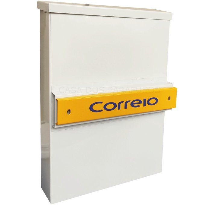 Caixa de Correio Branca Grade Vertical Grande - Jornal e Revista - 1