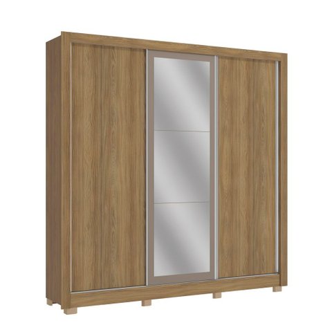 Guarda Roupa Roupeiro Casal com 3 Portas de Correr e Espelho Cb04m570 Kappesberg