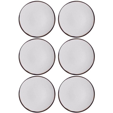 Conjunto 6 Pratos Rasos Tramontina 25cm Canyon em Porcelana Decorada Cozinha