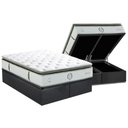 Ver imagem 1 de Cama Box Baú Queen: Colchão Molas Ensacadas Herval Imperatore Gold C1655 + Base Crc Suede Gray (