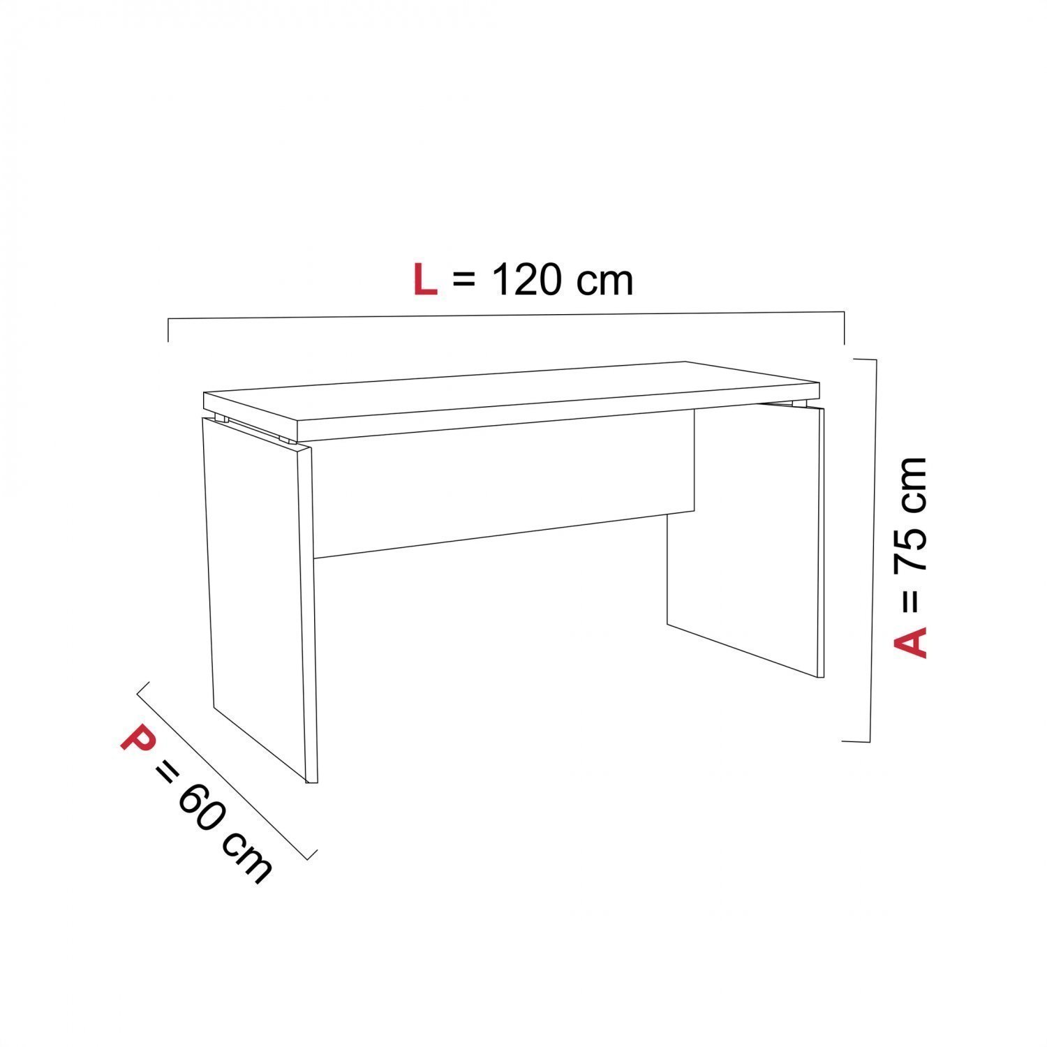 Mesa para Escritório Diretor 134x60cm PE40   - 2