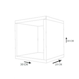 Kit 3 Nicho Decorativo 30X30X20 cm Natural Em Mdf - 3