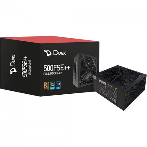 Fonte ATX Duex 500FSE++, 500W, 80 Plus Bronze, PFC Ativo, Full Modular, DX500FSE++:Preto/Único/Uniss