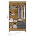 Ver imagem 2 de Guarda Roupa Solteiro Chile Freijó Cinza Moval