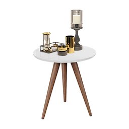 Mesinha Lateral Redonda Pé Palito - Branca - 4