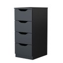 Ver imagem 1 de Gaveteiro para Escritório e Quarto 4 Gaveta Preto Multivisão