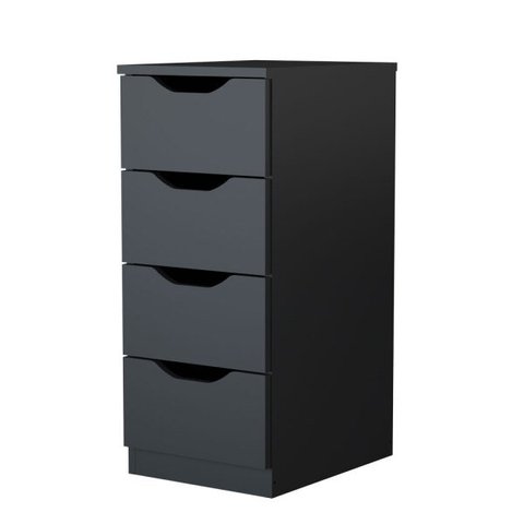 Gaveteiro para Escritório e Quarto 4 Gaveta Preto Multivisão