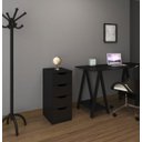 Ver imagem 3 de Gaveteiro para Escritório e Quarto 4 Gaveta Preto Multivisão