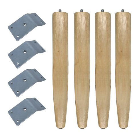 Kit 04 Pés Palito Natural 30 cm e 04 Chapinhas Inclinadas - D’Rossi