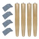 Ver imagem 1 de Kit 04 Pés Palito Natural 30 cm e 04 Chapinhas Inclinadas - D’Rossi