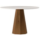 Ver imagem 1 de Mesa de Jantar Isis 117x117 cm com Vidro Cinamomo Off White - New Ceval