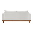 Ver imagem 5 de Kit Poltrona Living + Sofá 3 Lugares com Base Madeira Linho Cor:bege