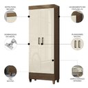 Ver imagem 3 de Armário Multiuso 60cm 2 Portas Thales Jequitibá/Off S01 - Mpozenato