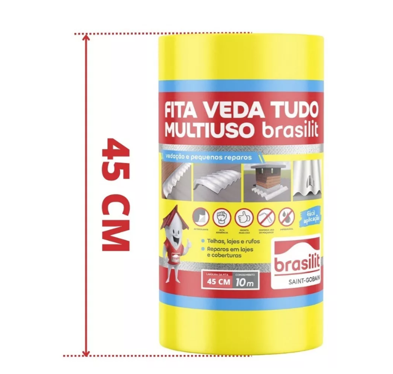 Fita Manta Autoadesiva 45cmx10m Aluminizada Chuva - 2