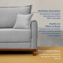 Sofá 2 Lugares 180cm Ananda Cabecasa Madeiramadeira - 4