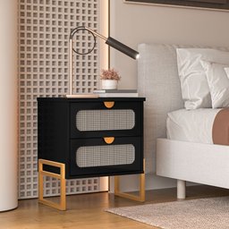 Mesa de Cabeceira Titanium Estilo Industrial com Pés de Ferro - 1