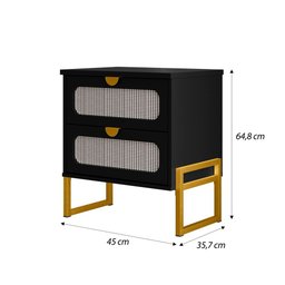 Mesa de Cabeceira Titanium Estilo Industrial com Pés de Ferro - 4