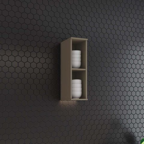 Armário Aéreo Nicho de Cozinha Lora 20cm MDF Fosco Bege Casa 812