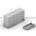 Ver imagem 3 de Cômoda 8 Gavetas Freijó e Verde Porto Politorno