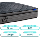 Ver imagem 3 de Cama Box Bau Azul + Colchão Casal Confort Black Espuma Soft Gel Ortobom
