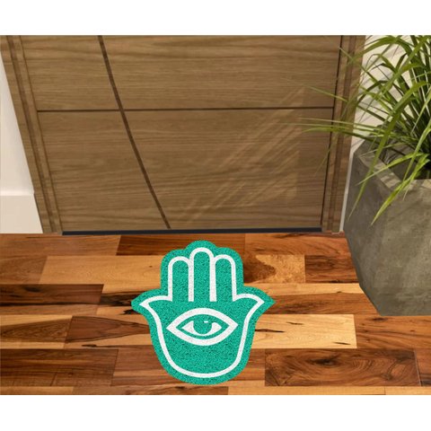 Tapete Capacho Simbolo Chamsá para Portas e Casas Decoração