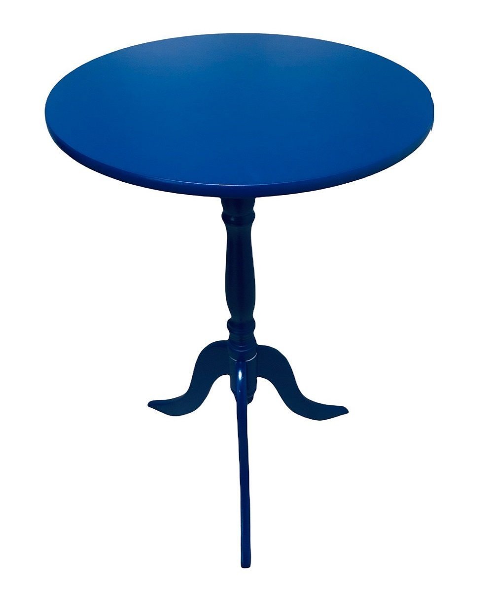 Mesa de Canto Redonda Azul Marinho em MDF 53x30 - 1