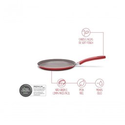 Tapioqueira e Panquequeira Brinox 22 Cm Vermelha Antiaderente com Revestimento Cerâmico Vermelho - 4