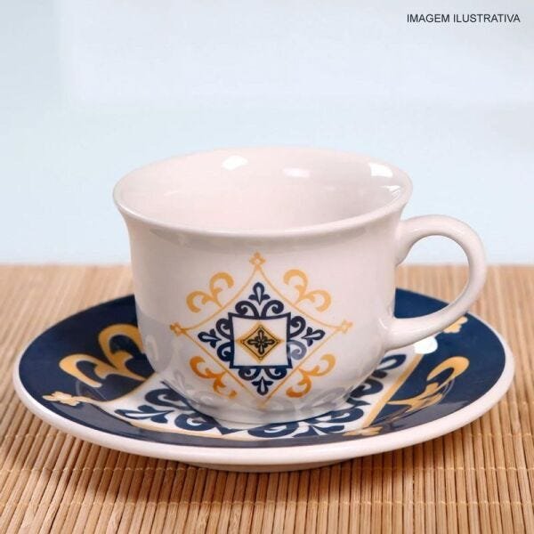 Jogo 6 Xicaras Grandes Chá 180ml Donna Azul com Pires - Biona - Oxford -  Xícaras de Chá - Magazine Luiza