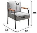 Ver imagem 5 de Conjunto Namoradeira e 2 Poltronas Jade Braços Fixo - Linho Cinza