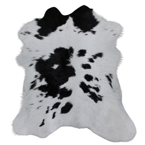 Tapete Couro de Bezerro Nonato Terneiro Preto e Branco 90cm