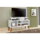 Ver imagem 2 de Rack Retrô Moderna Branco Para Sala / Quarto Lyon