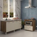 Ver imagem 6 de Balcão Cozinha Armário Gabinete de Pia 160 Cm Estela e Balcão para Fogão Cooktop 4 Bocas Evelyn