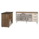 Ver imagem 4 de Balcão Cozinha Armário Gabinete de Pia 160 Cm Estela e Balcão para Fogão Cooktop 4 Bocas Evelyn