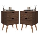 Ver imagem 1 de kit Mesa de Cabeceira Lateral de Cama Madri 2 gavetas Retrô:CANELA