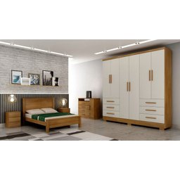 Guarda Roupa Solteiro com Pés 6 Portas 6 Gavetas - Berlim-cumaru/fendi - Móveis Novo Horizonte - 2