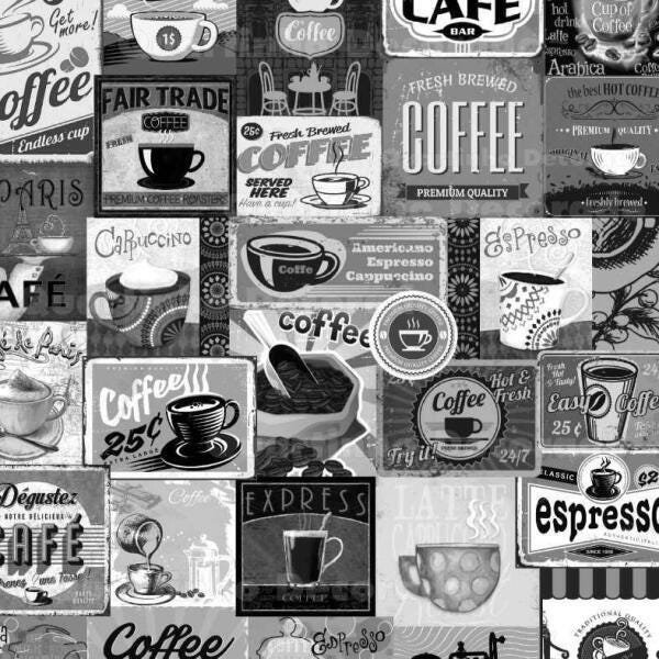 Papel De Parede Café Gourmet Retrô Cafeteria Vintage A255 - 1